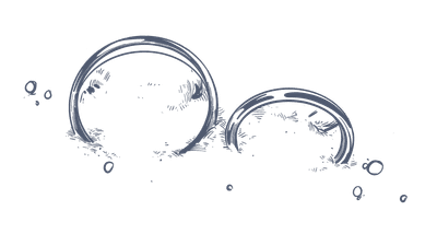 Two soap bubbles and smaller bubbles on a black background at Warwick Le Lagon - Vanuatu Port Vila.
