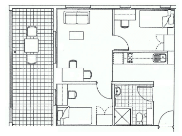 2 Bedroom Apartment Deluxe (with Balcony) - Floor Plan