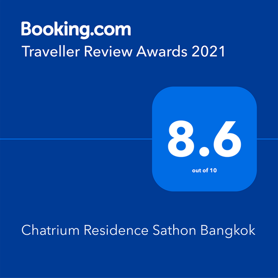 Travellers' Review Award by booking.com at Chatrium Residence 