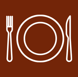 Vector icon representing Free Meals at Eureka Casino Resort