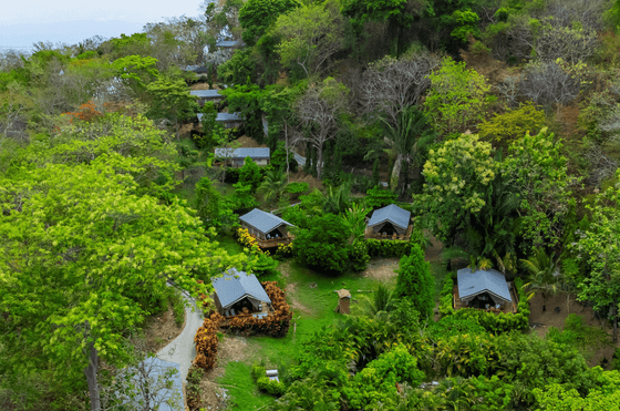 Aerial view of the hotel at Isla Chiquita Glamping Hotel