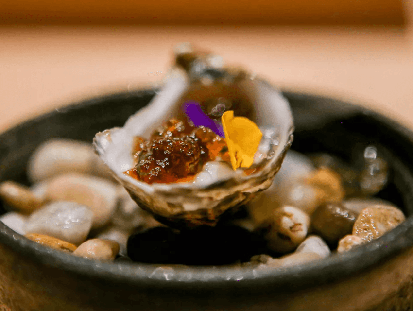 A photo of oysters on a plate