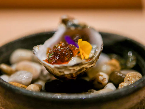 A photo of oysters on a plate