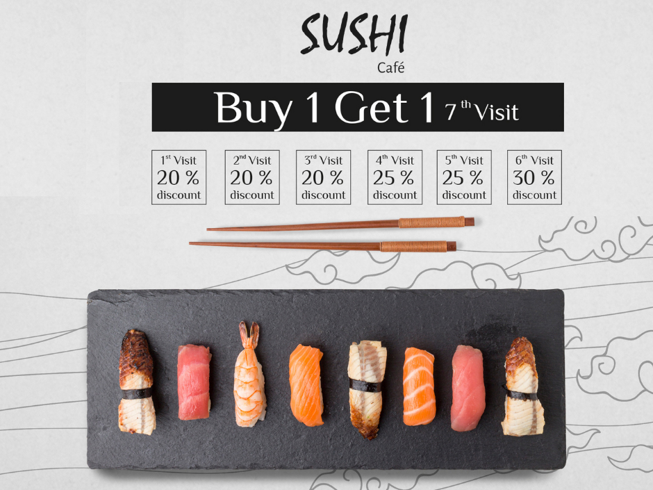 Sushi Cafe offer poster at Two Seasons Hotel & Apt