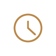 gold icon of a clock with small hand at 12 and long hand at 4
