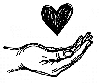 Sketch of a simplistic black heart on a hand used at AG Hotels