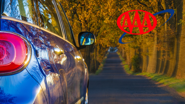 Car on the road fall scenery