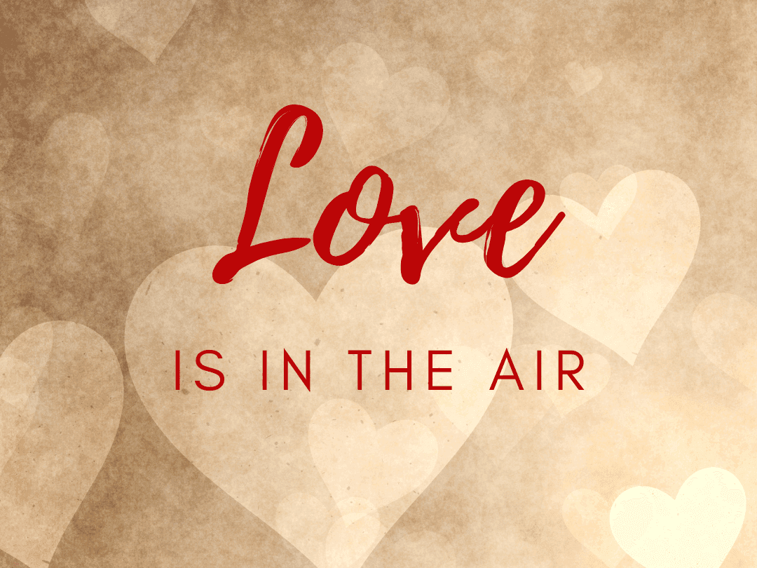 Love Is In The Air poster used at Hotel Grand Chancellor Townsville for Valentine's Day