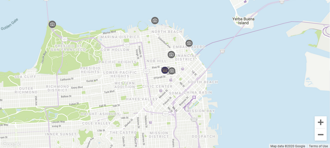 Map location Warwick San Francisco