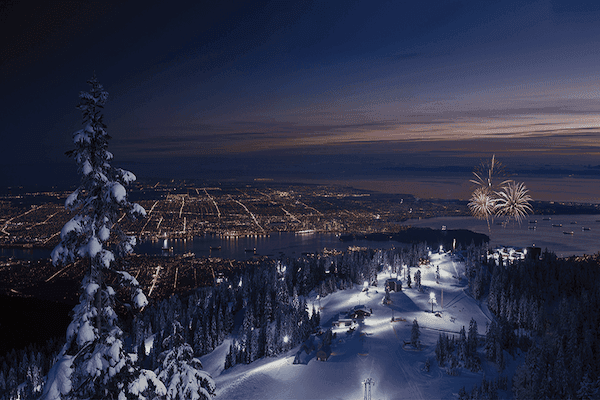 The Top of Grouse Mountain at Night