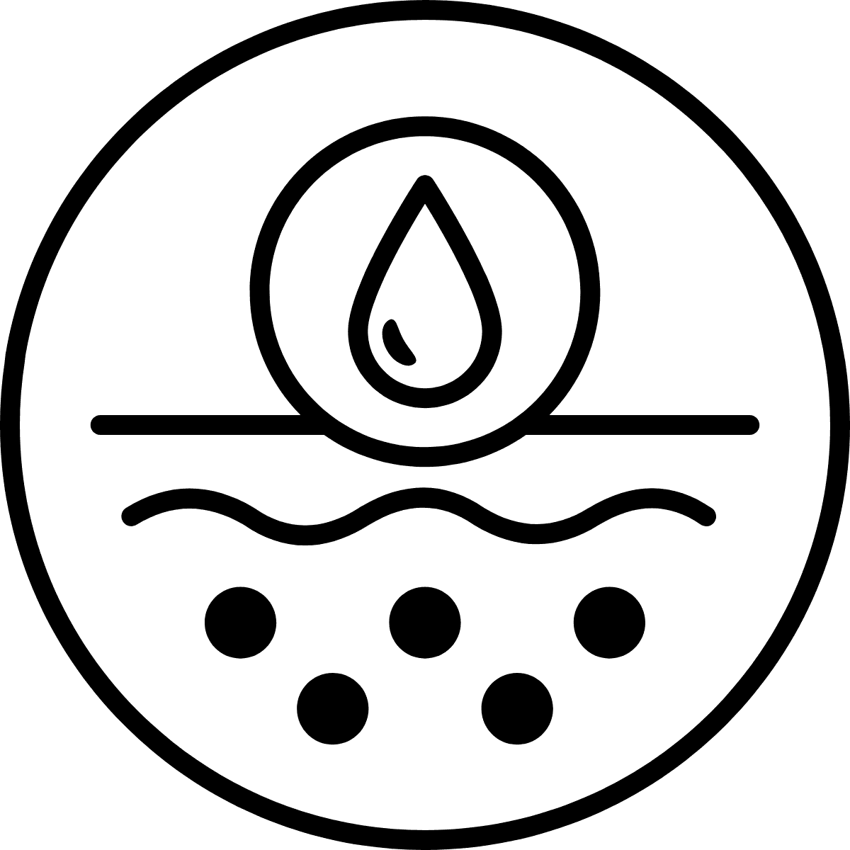  Vector icon of skin layer cross-section with a water droplet used at Hotel X Toronto