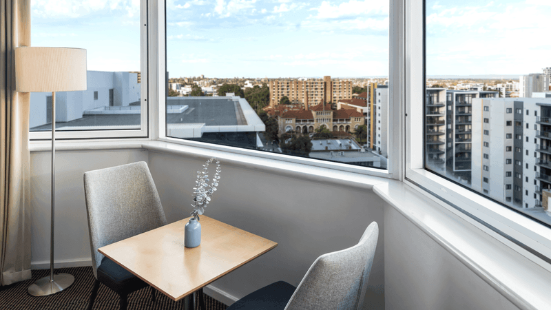 City view from Superior King Room at Novotel Perth Langley