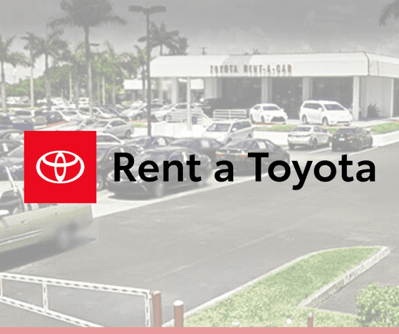 Rent a Toyota logo poster used at Miami Lakes Hotel