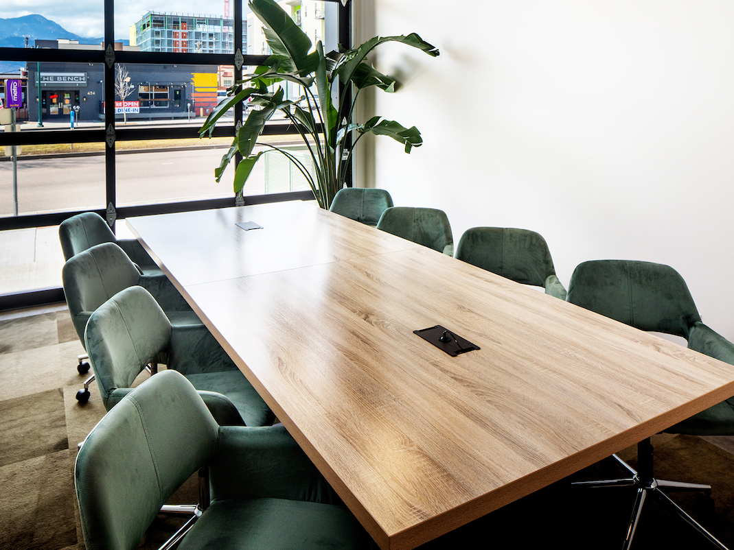 Boardroom set-up in Conference Room at Kinship Landing