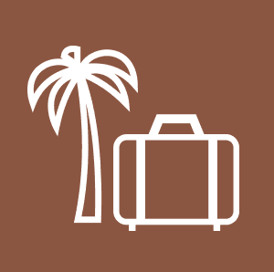 Vector illustration of palm tree and a suitcase used at The Brook