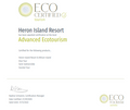 Certificate of Eco-Tourism used at Heron Island Resort