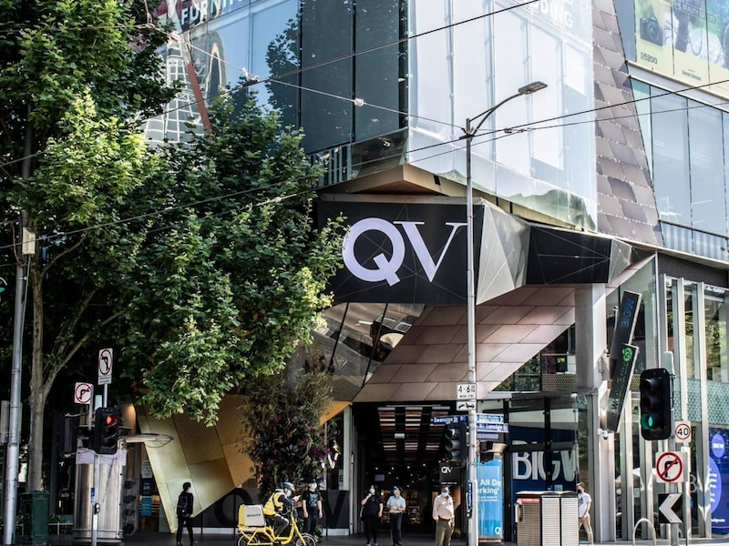 Exterior of QV Shopping Centre at Brady Hotels Jones Lane