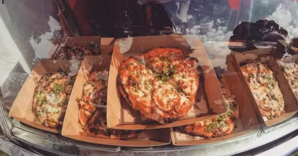 Wood-fired pizza at Hobart’s Twilight Markets