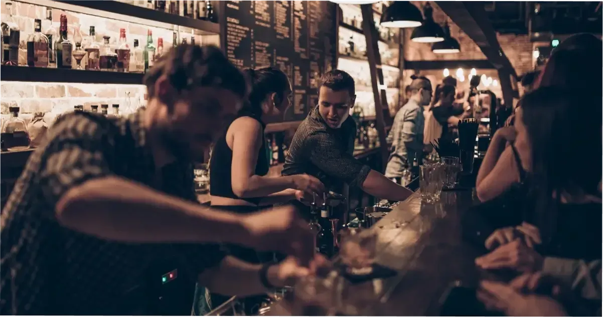 A crowded bar at Bank Street Social, Adelaide