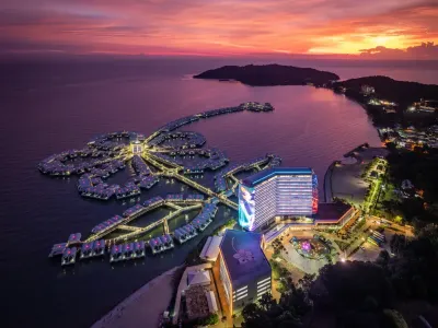 Stunning twilight view of Lexis Hibiscus Port Dickson at dusk