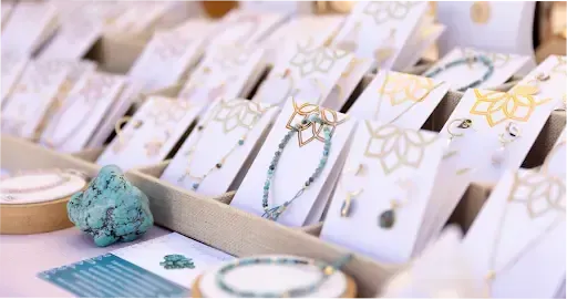  A stall of bracelets and jewellery at a Brisbane market