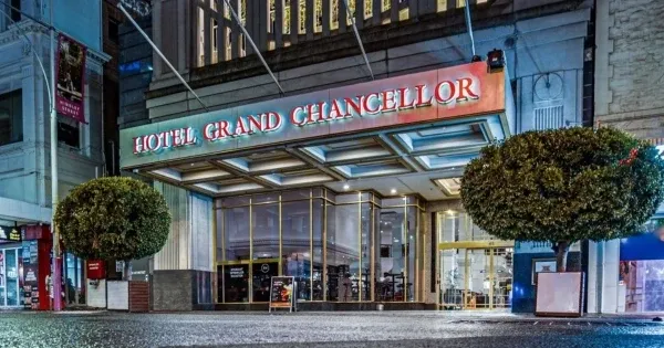 Outside a Grand Chancellor Hotel in Australia