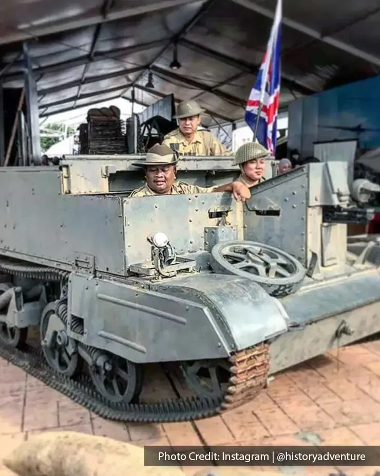 Military tank with soldiers on display at Port Dickson's Army Museum - Grand Lexis Port Dickson