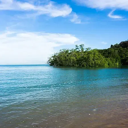 High tide at beach in port dickson