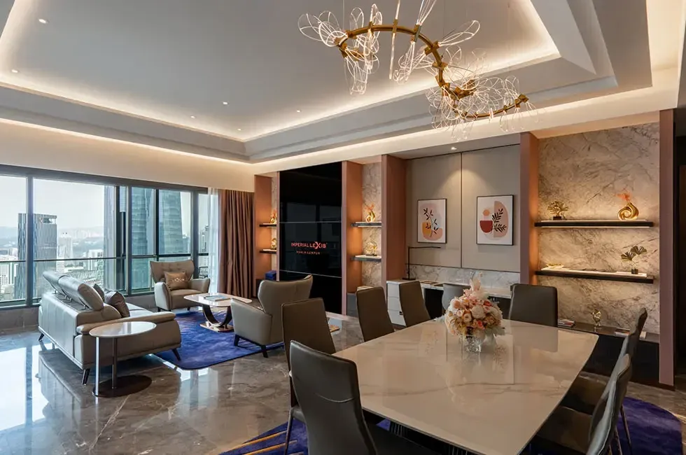 Spacious and luxurious living room in the Imperial Pool Suite - Imperial Lexis Kuala Lumpur