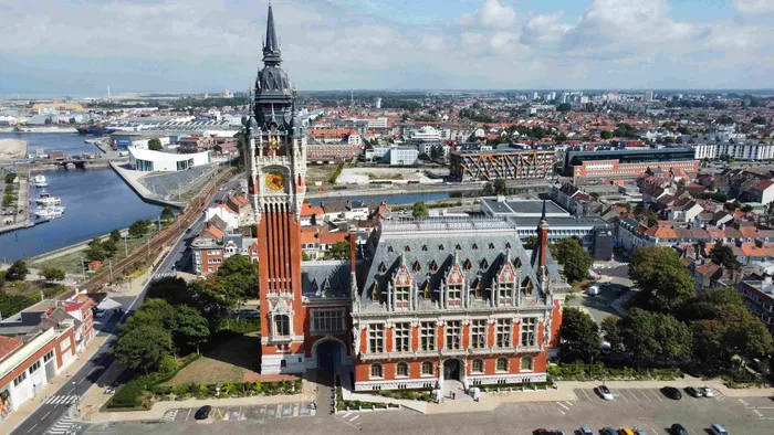The Beffroi historical landmark in Gravelines aerial view at The Originals City Hotel du Parc Gravelines.