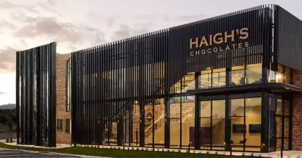 Exterior of Haigh’s Chocolates factory in Adelaide