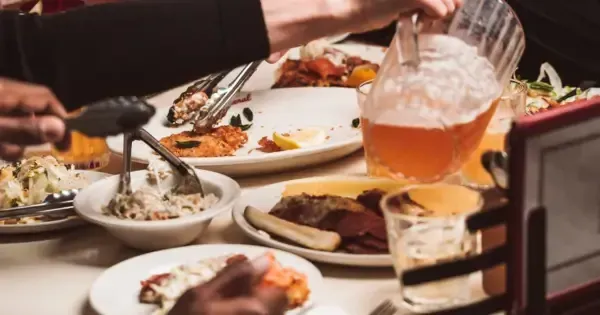 A table of food at Federal Delicatessen, Auckland.