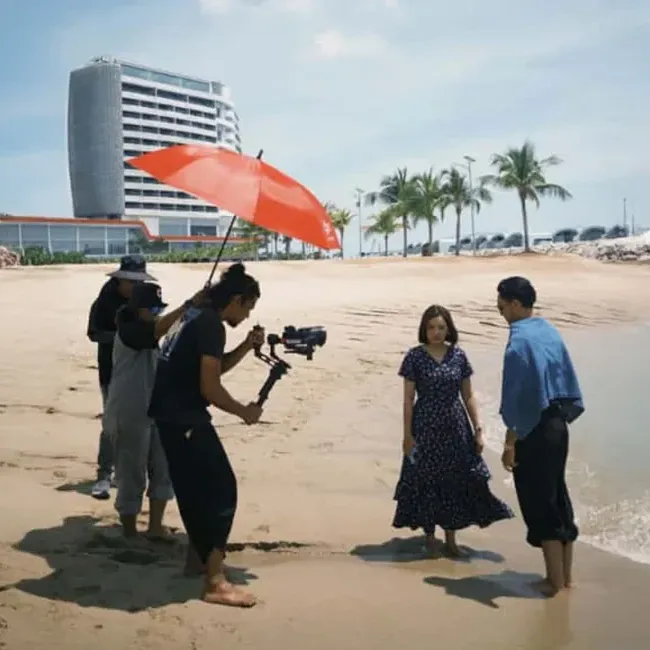 Two actors filming a scene at Lexis Hibiscus Port Dickson -  Lexis Hotel Group