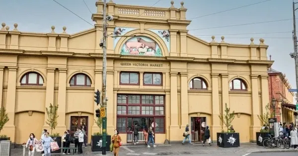 Outside the Queen Victoria Market Melbourne building