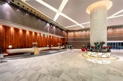 Hotel lobby lounge with modern decor and soft lighting – Lexis Hibiscus Port Dickson