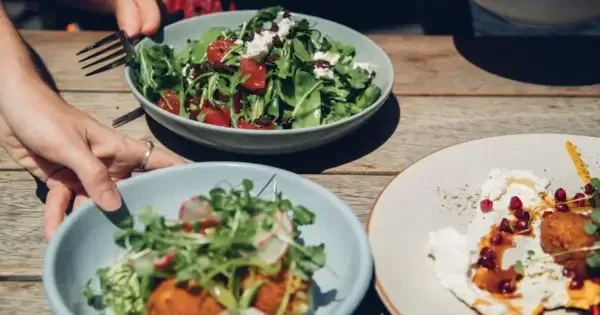 A table of food at Wynyard Pavilion, Auckland