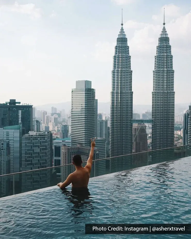 Guest enjoying the Sky Infinity Pool at Imperial Lexis Kuala Lumpur