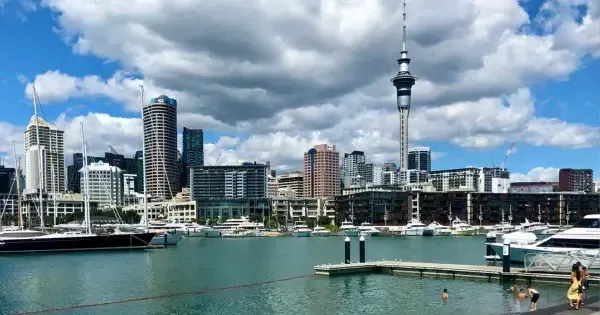 View of Auckland CBD from Viaduct Basin