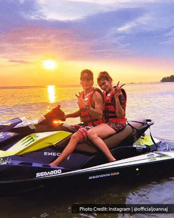 Couple on a jet ski posing during sunset at the beach - Lexis Hibiscus Port Dickson