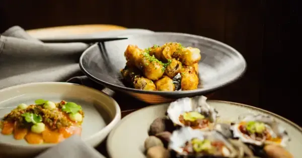 Beautiful plates of food at Aloft Restaurant on Hobart’s Brooke Street Pier