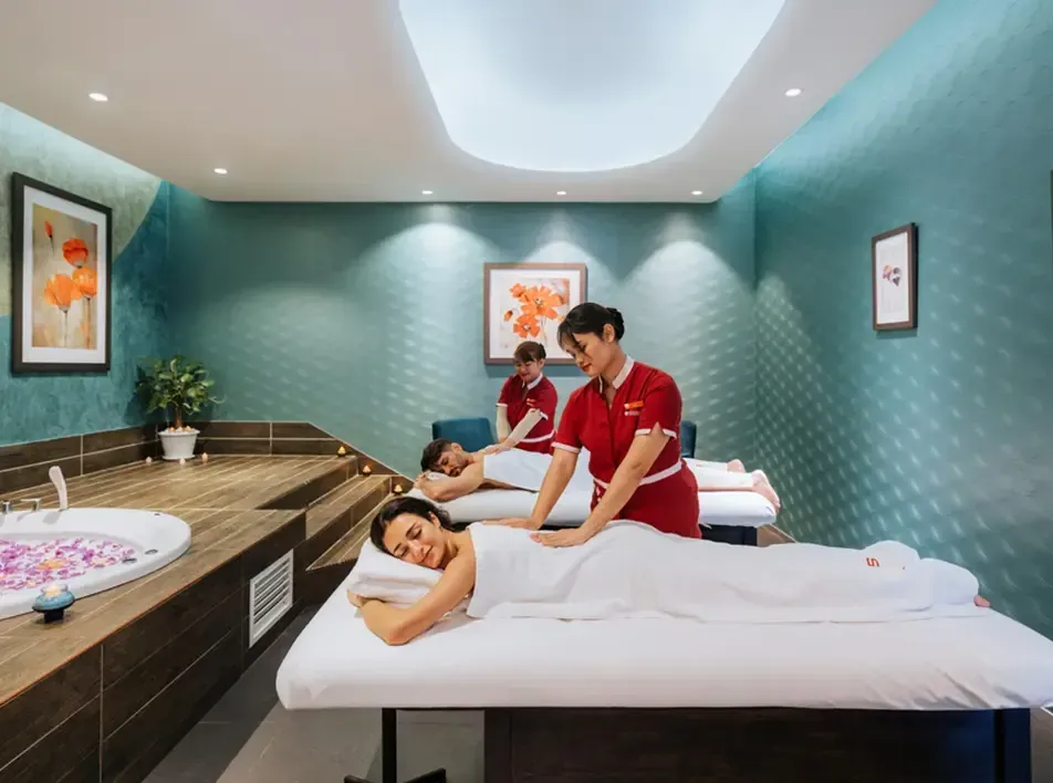 Couple enjoying professional massage at LexSpa - Lexis Hibiscus Port Dickson