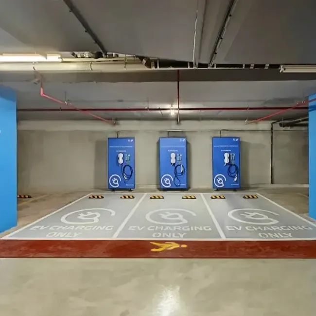 A row of EV charging stations in a carpark - Imperial Lexis Kuala Lumpur