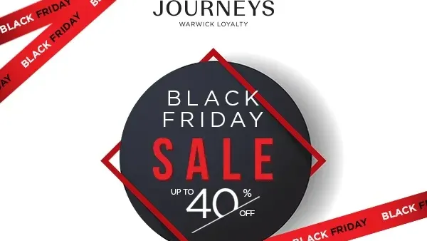 Promotional poster for Black Friday Sale, Up to 40% Off used at Warwick Grand Place Brussels