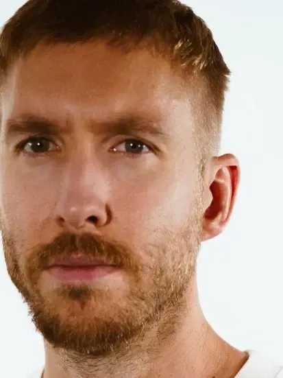 Calvin Harris looking straight to camera