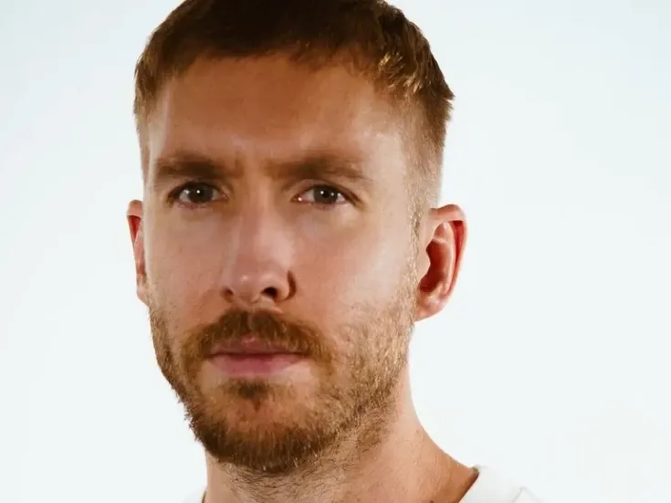 Calvin Harris looking straight to camera
