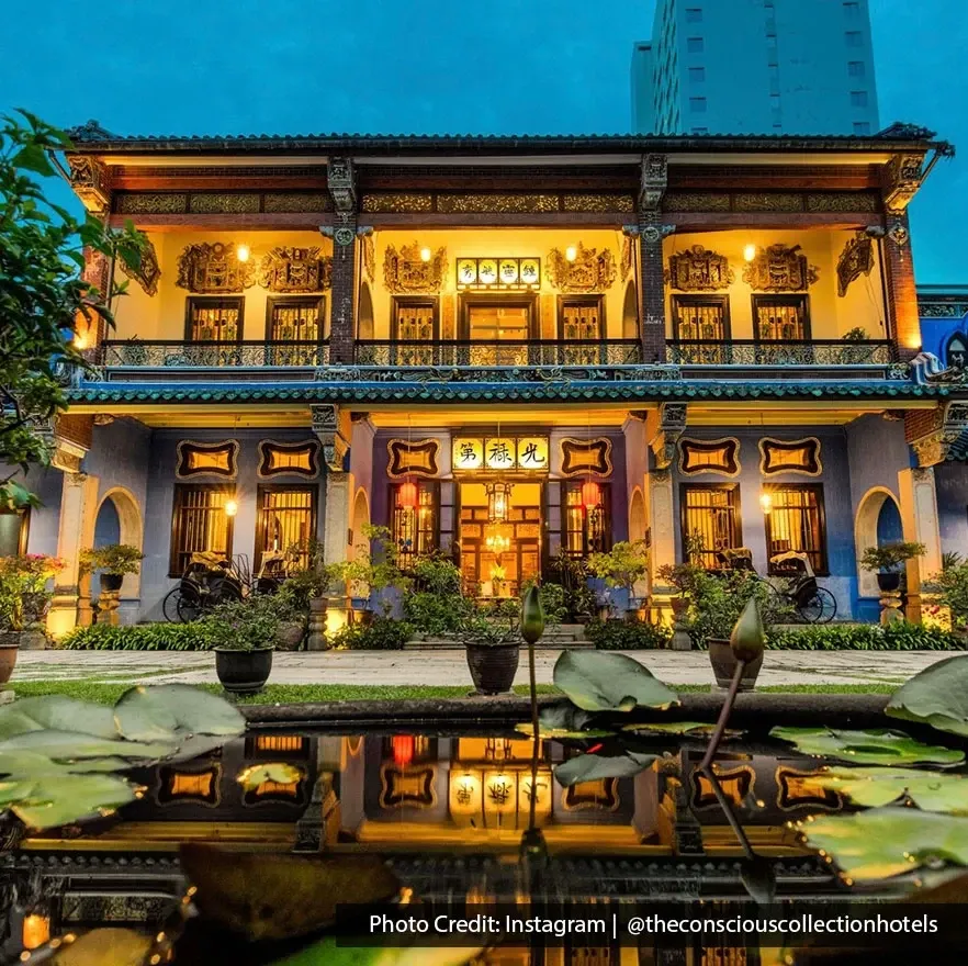 Cheong Fatt Tze Blue Mansion exterior with traditional architecture in Penang.