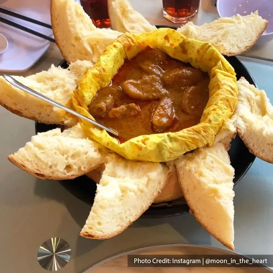 Chicken Curry Baked Bun from Lucky King Bun, one of the best non-halal restaurant in Port Dickson