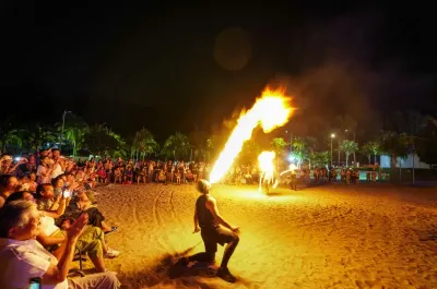 Nighttime fire show on the beach – Lexis Hibiscus Port Dickson
