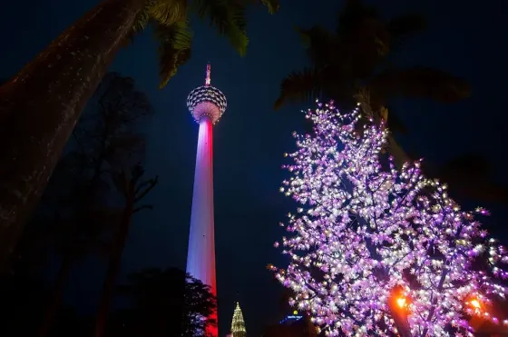 Night view of KL Tower, one of Bukit Bintang attractions in Kuala Lumpur near Imperial Lexis