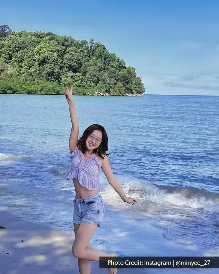 Woman enjoying sunny day at Blue Lagoon Beach Port Dickson - Lexis Hibiscus Port Dickson